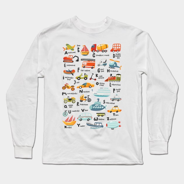 Traffic Alphabet Long Sleeve T-Shirt by JunkyDotCom